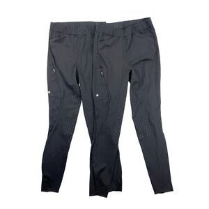 WILLIT Women's M Black Riding Pants Tights Knee Patch Pockets Activewear
